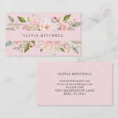 赤面のピンク|の花柄のかわいらしいピンクのバラ 名刺 (正面/裏面)