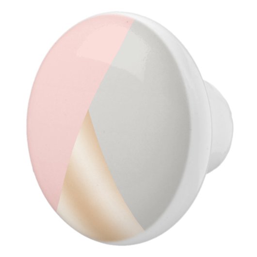 赤面のピンク、灰色及びばら色の金ゴールドの幾何学的な三角形 セラミックノブ (右)