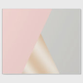 赤面のピンク、灰色及びばら色の金ゴールドの幾何学的な三角形 ラッピングペーパー (フラット)