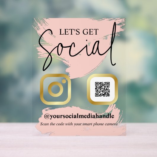 赤面のフェイク筆跡金ゴールドが社会に アクリルサイン (ニュートラル)