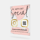 赤面のフェイク筆跡金ゴールドが社会に アクリルサイン (傾斜)