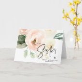 赤面のフローラは私の結婚式の日のギフトで私の妹に カード (黄色い花)