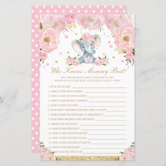 赤面のフローラゾウのママのゲームを知最高のる (正面/裏面)