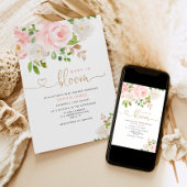 赤面のフローラベビー開花の赤ちゃんシャワー招待 招待状