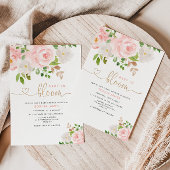 赤面のフローラベビー開花の赤ちゃんシャワー招待 招待状