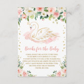 赤面のベビーのためのピンクの花の白鳥のプリンセスの本 エンクロージャーカード (正面)