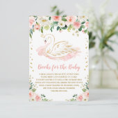 赤面のベビーのためのピンクの花の白鳥のプリンセスの本 エンクロージャーカード (スタンド正面)
