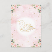 赤面のベビーのためのピンクの花の白鳥のプリンセスの本 エンクロージャーカード (裏面)