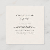 赤面のベージュヴィンテージの花の正方形の名刺 スクエア名刺 (裏面)