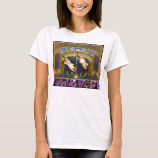 赤面のポーランド人のフィットネス及びダンスのポーランド人猫のTシャツ Tシャツ