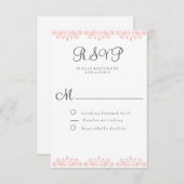 赤面のレースのエレガントで、ロマンチックなRSVPカード 出欠カード (正面/裏面)