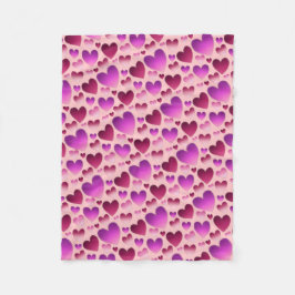 赤面の下で居心地の良い"ハートの草地" フリースブランケット