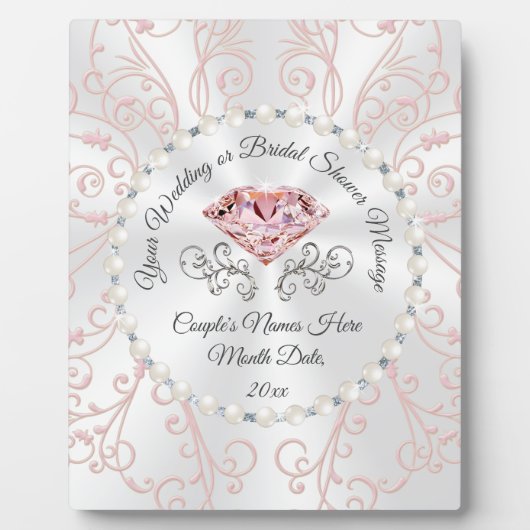 赤面の個人的なシャワーギフトアイディアのための花嫁 フォトプラーク (正面)
