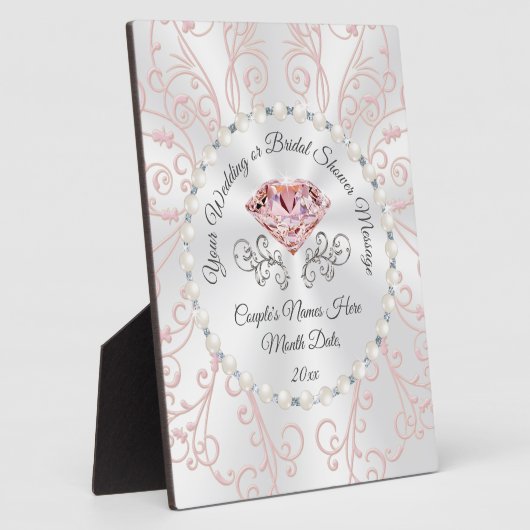 赤面の個人的なシャワーギフトアイディアのための花嫁 フォトプラーク (側面)