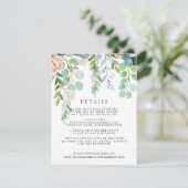 赤面の夏の花の結婚式のゲストの詳細 エンクロージャーカード (スタンド正面)