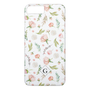 赤面の夏花パターン モノグラム iPhone 8 PLUS/7 PLUSケース