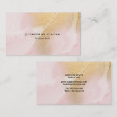 赤面の大理石のフェイクな金ゴールドのメーキャップアーティストの名刺 名刺 (正面/裏面)