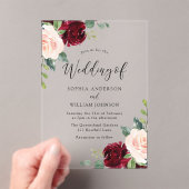 赤面の完成度：水彩フローラ結婚の アクリル招待状 (インサイチュ (ポータブル))