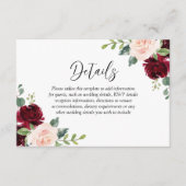 赤面の完成度：水彩フローラ結婚の エンクロージャーカード (正面)