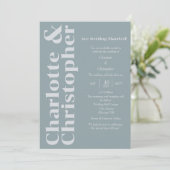 赤面の愛 – ダスティブルー&グレイモダン 招待状 (スタンド正面)