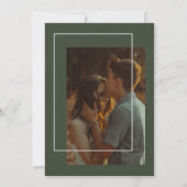 赤面の愛 – ダークグリーン&グレーモダン 招待状 (裏面)