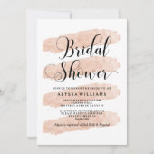 赤面の抽象芸術は|の水彩画のブライダルシャワーを縞で飾ります 招待状 (正面)