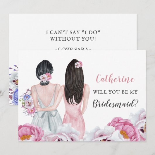 赤面の最高の花嫁の友達が私の花嫁になる 招待状 (正面/裏面)