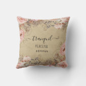 赤面の桃のフローラ素朴の静かで楽しく楽しめる クッション (裏面)