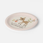 赤面の森林シカの女の赤ちゃんのシャワー ペーパープレート (アングル)