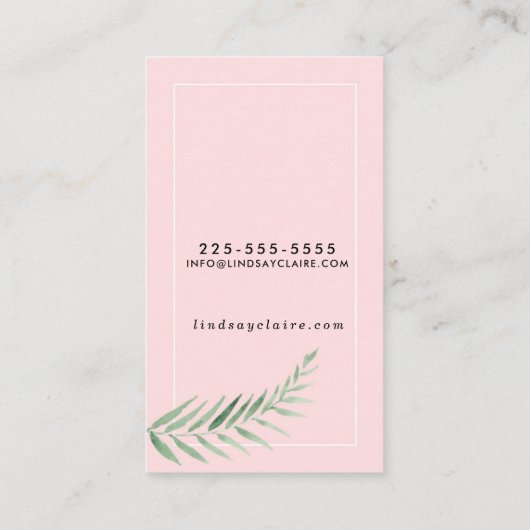 赤面の植物の名刺 名刺 (裏面)