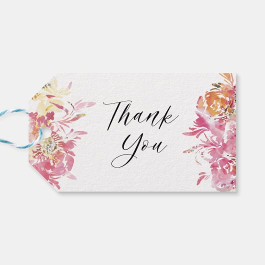 赤面の水モダン色に結婚感謝 ギフトタグ (裏面横)