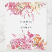 赤面の水モダン色に結婚感謝 ワインラベル (シングルラベル)