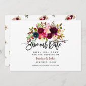 赤面の水彩の花 招待状 (正面/裏面)