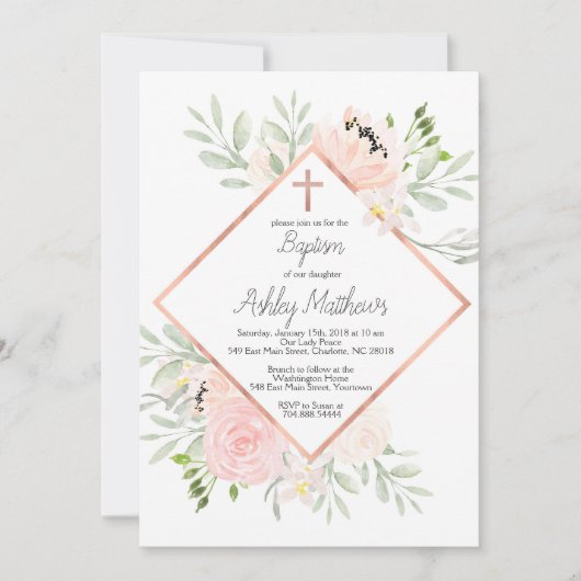 赤面の洗礼の招待、最初聖餐 招待状 (正面)