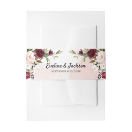 赤面の燃えるフローラ金ゴールド結婚の緑 招待状ベリーバンド