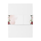 赤面の燃えるフローラ金ゴールド結婚の緑 招待状ベリーバンド (裏面例)