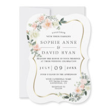 赤面の白い花の金ゴールドすべて結婚の