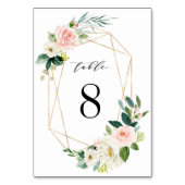 赤面の白金ゴールド結婚フレームのテーブル番号 テーブルナンバー (正面)