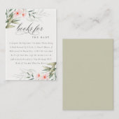 赤面の緑のフローラ本の赤ちゃんシャワー エンクロージャーカード (正面/裏面)