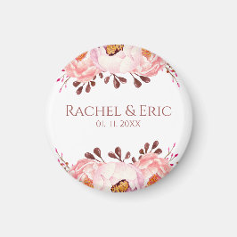 赤面の花と名前をカスタムする結婚の磁石 マグネット