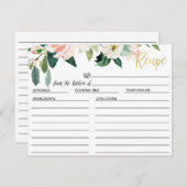 赤面の花のブライダルシャワーのレシピカード サンキューカード (正面/裏面)