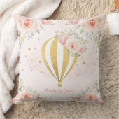 赤面の花の熱気の気球の女の赤ちゃんの子供部屋 クッション (ブランケット)