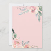 赤面の花の甘い女の赤ちゃんのベビーシャワー 招待状 (裏面)