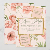 赤面の花の誕生日パーティ 招待状 (正面/裏面)