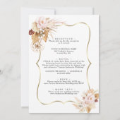 赤面の花パンパスグラス結婚すべて 招待状 (裏面)