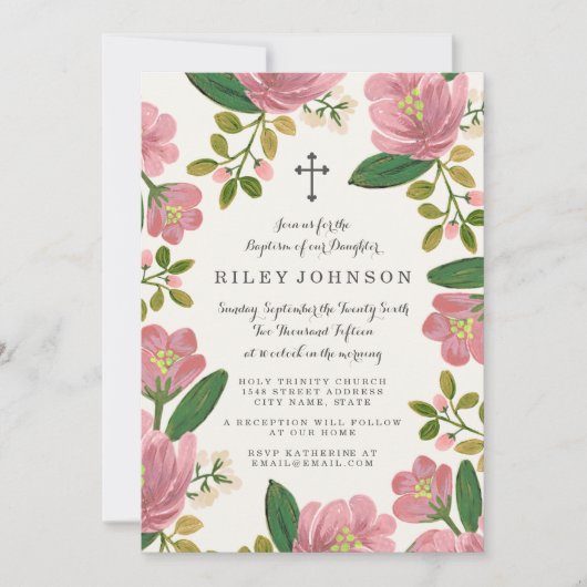 赤面の花束の洗礼 招待状 (正面)