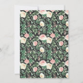 赤面の花柄は女の子のベビーシャワーの低下をつけます 招待状 (裏面)