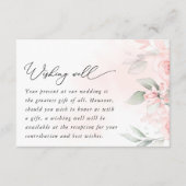 赤面の花、ピンクの花結婚々、の願い井戸 エンクロージャーカード (正面)