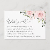 赤面の花、ピンクの花結婚々、の願い井戸 エンクロージャーカード (正面)