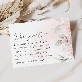 赤面の花、ピンクの花結婚々、の願い井戸 エンクロージャーカード